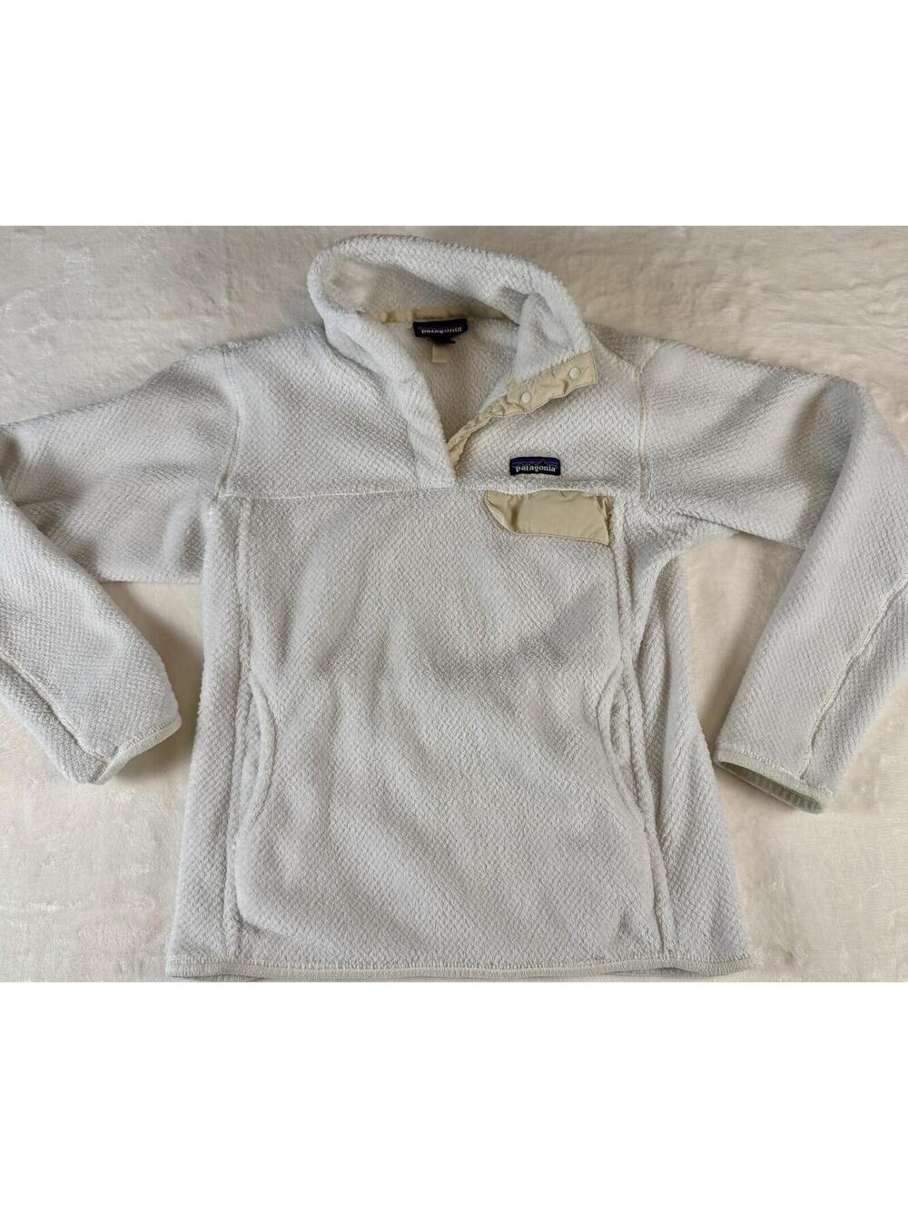 Patagonia Synchilla Snap-T Fleece Pullover Cream Beige Womens Size M